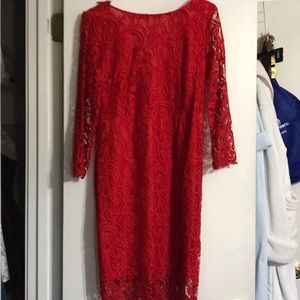 Red lace dress. (New)
